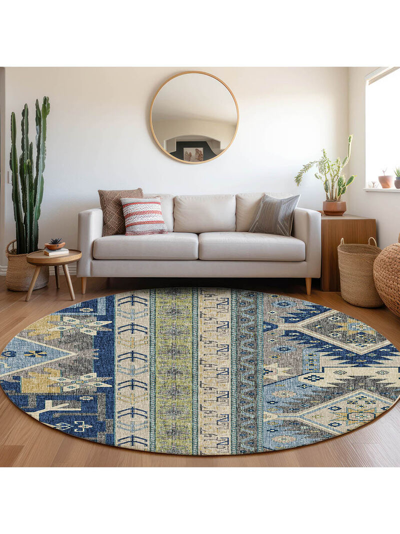 Lorenzo LN3 Navy 8' Round Rug