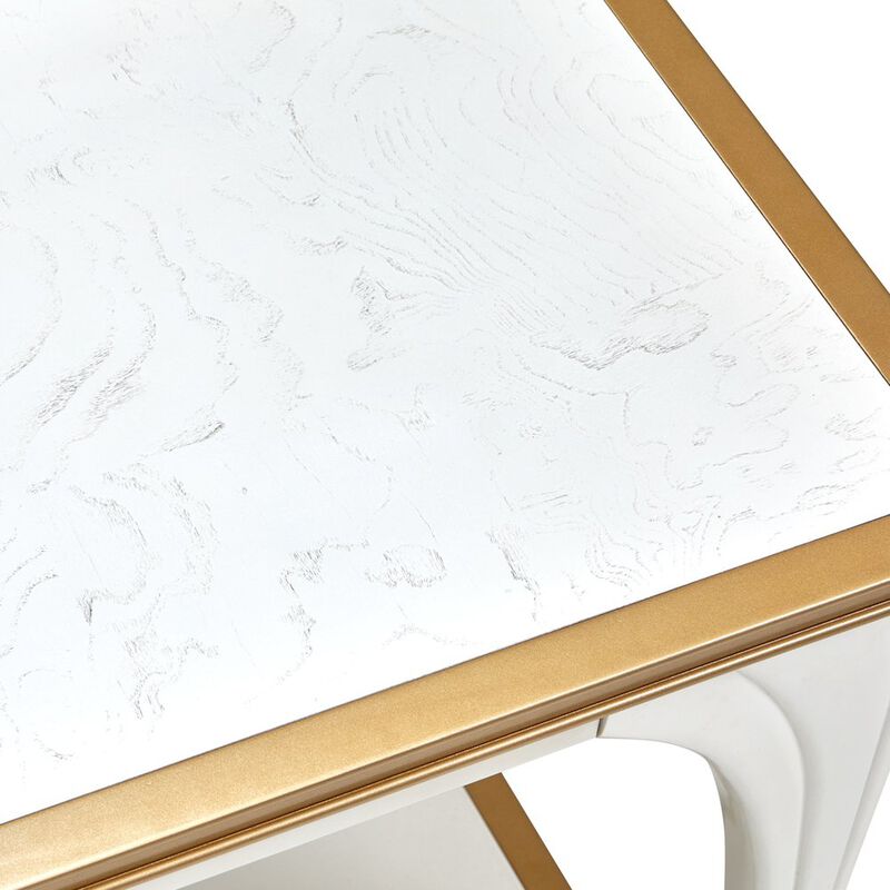 Michael Amini La Terrazza End Table - Creamy Pearl