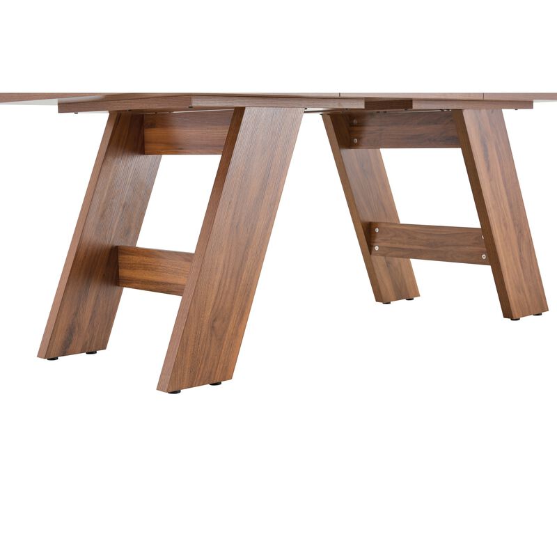 Whisen Dining Table with V-Leg, MDF Space-Saving for Home Kitchen image number 4