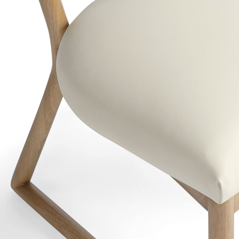 Bobbie Cream Vegan Leather Dining Chair image number 5