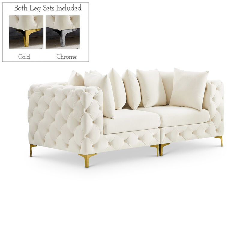 Meridian Furniture Tremblay Cream Velvet Modular Sofa image number 0