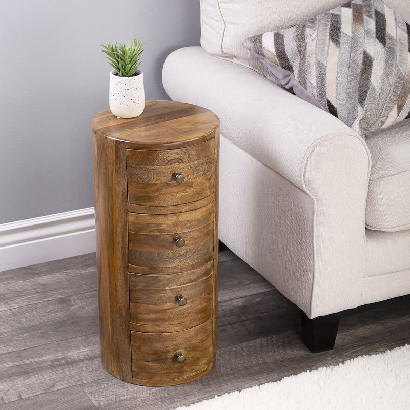 Butler Specialty Company Liam Light Wood End Table with Storage, Light Brown