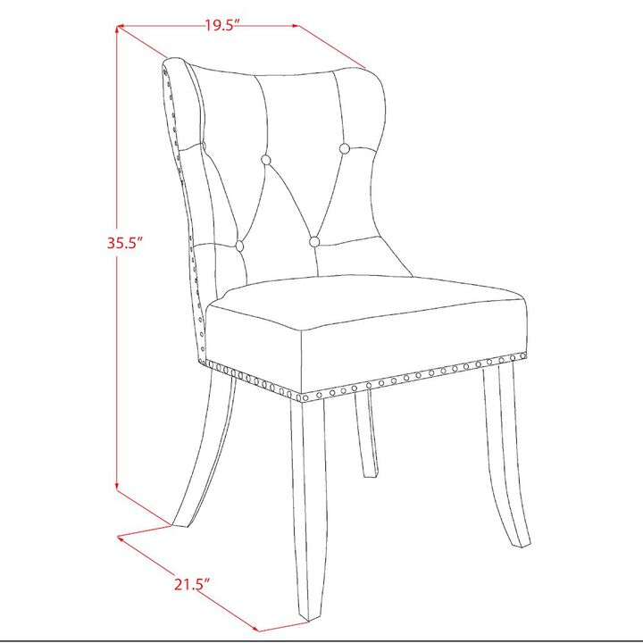 East West Furniture 6-Pc Dining Room Table Set- 4 Parson Dining Room Chairs with Blue Linen Fabric Seat and Button Tufted Chair Back - Rectangular Top & Wooden Legs Wood Kitchen Table and