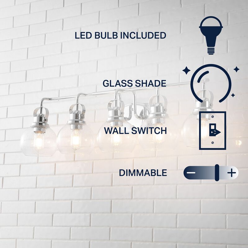 Shirley Metal/Seeded Glass Vanity Light