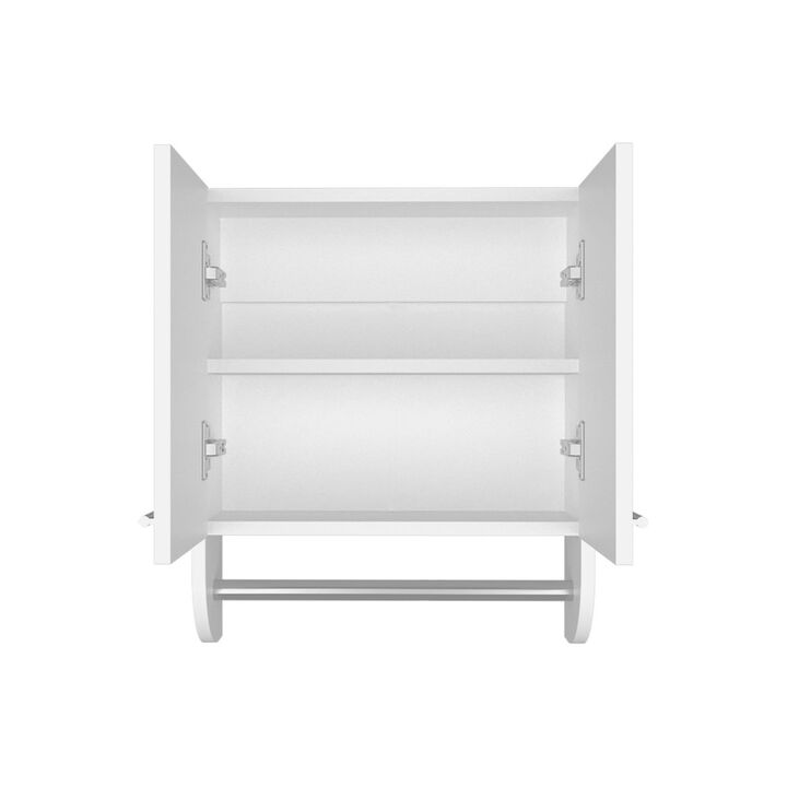 Huslia Medicine Cabinet with 2 Shelves and 2 Doors, White