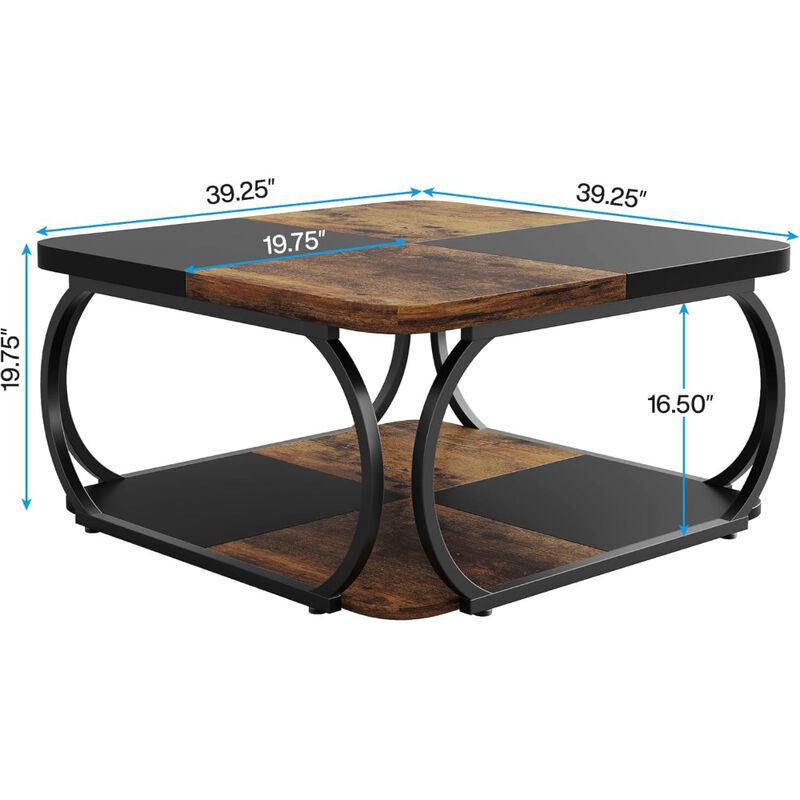 Multi-Purpose Coffee Table with Two Tiers for Books and Essentials