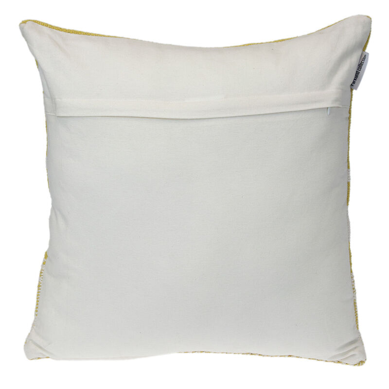 HomeRoots 18" Yellow And White Striped Cotton Throw Pillow image number 2