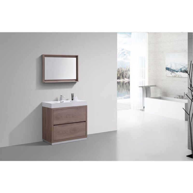 Kubebath Bliss 36 Butternut  Free Standing Modern Bathroom Vanity