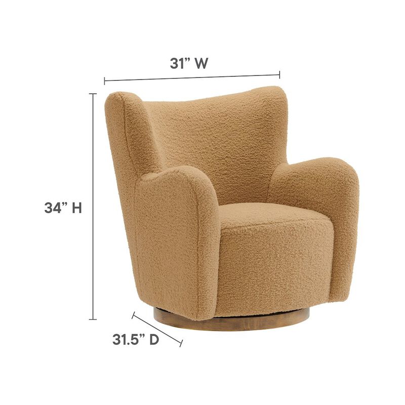 Montrose Wingback Sherpa Swivel Accent Chair image number 1