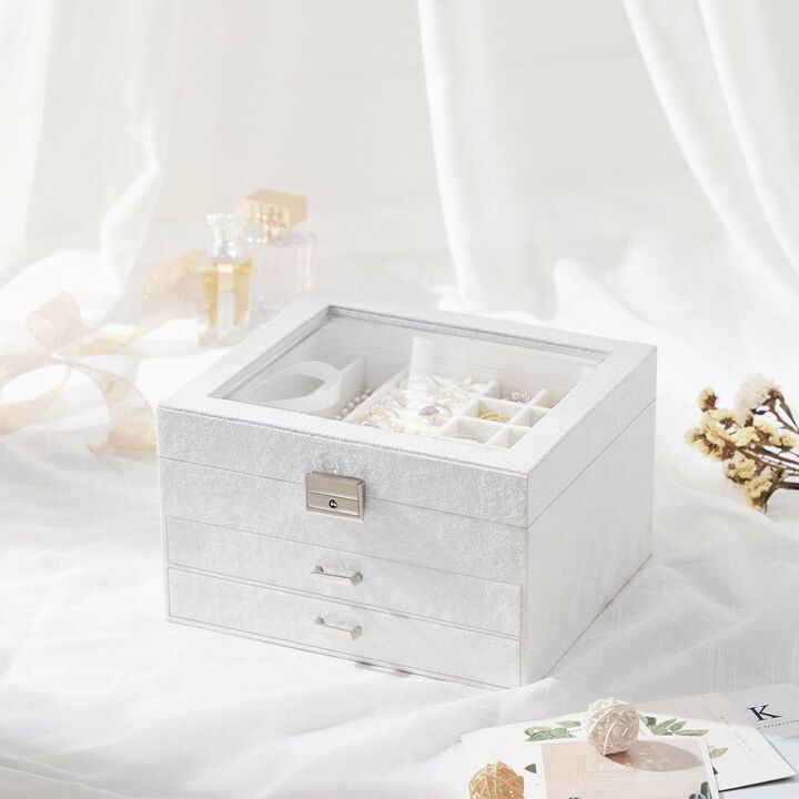 BreeBe White Jewelry Box with Velvet Cover