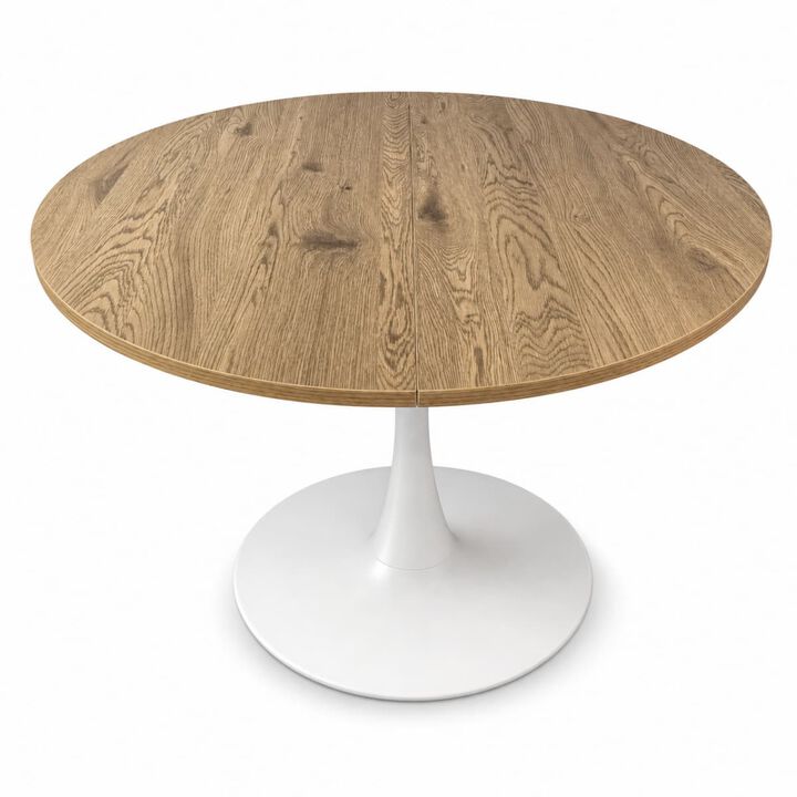 Extendable dining table for 4 to 6 MDF oval dining table with metal pedestal Space saving dining table for small spaces
