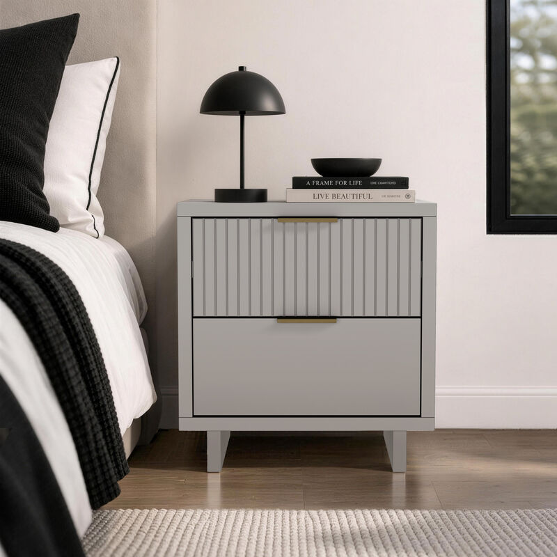 Elara Light Gray Nightstand image number 1
