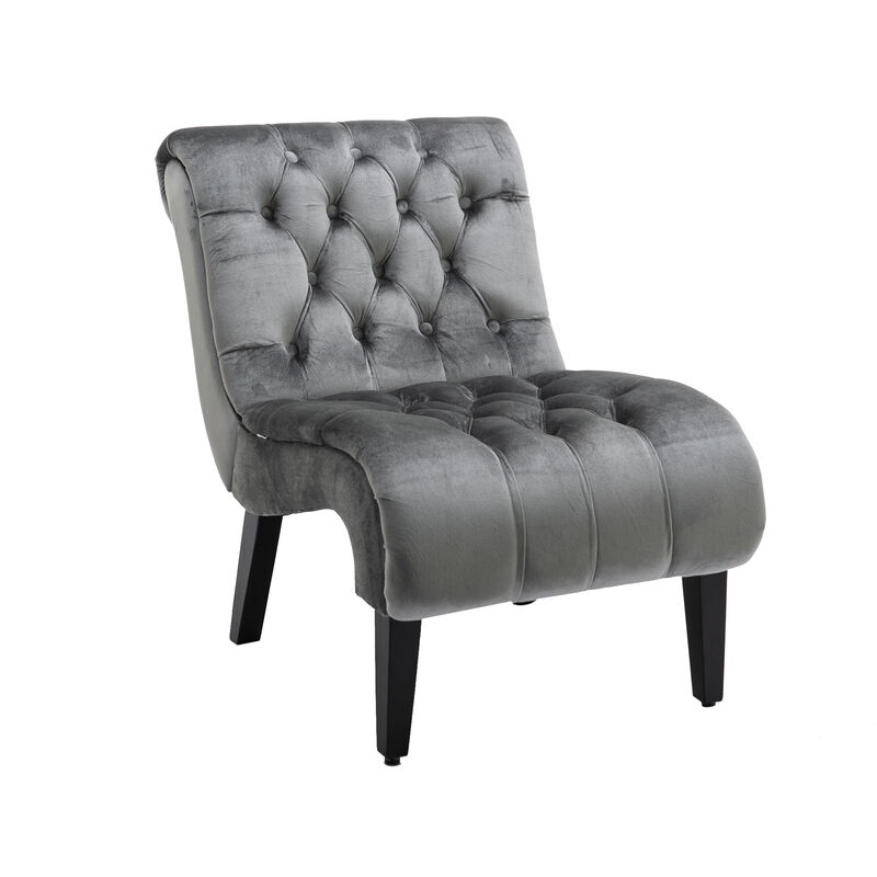 Merax Modern Velvet Armless Accent Chair