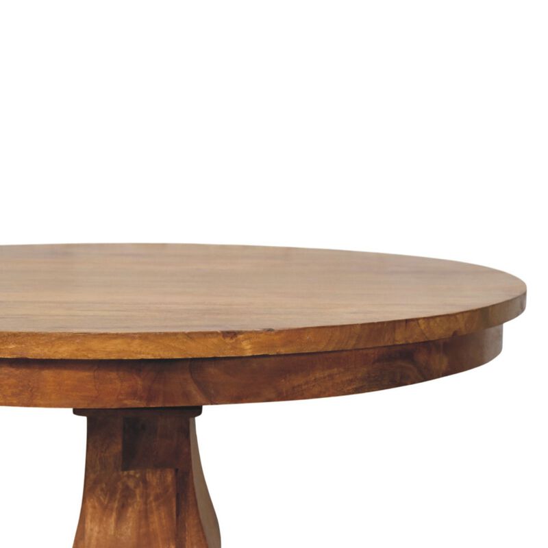 Artisan Furniture Solid Wood Round Pedestal Dining Table, Brown image number 3