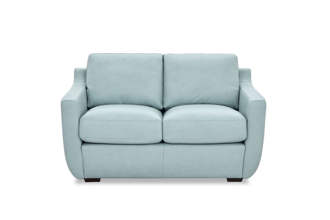 Ajax Aqua Leather Loveseat