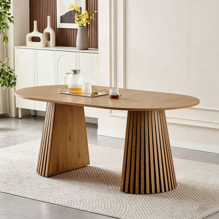 Oval Wooden Extendable Dining Table