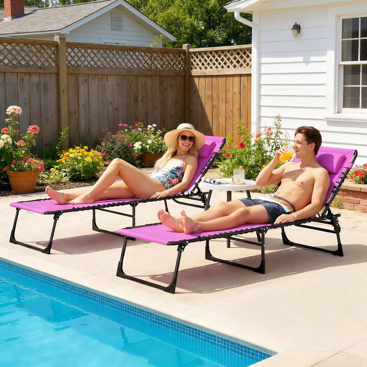Hivvago 2 Adjustable Folding Chaise Lounge Chairs