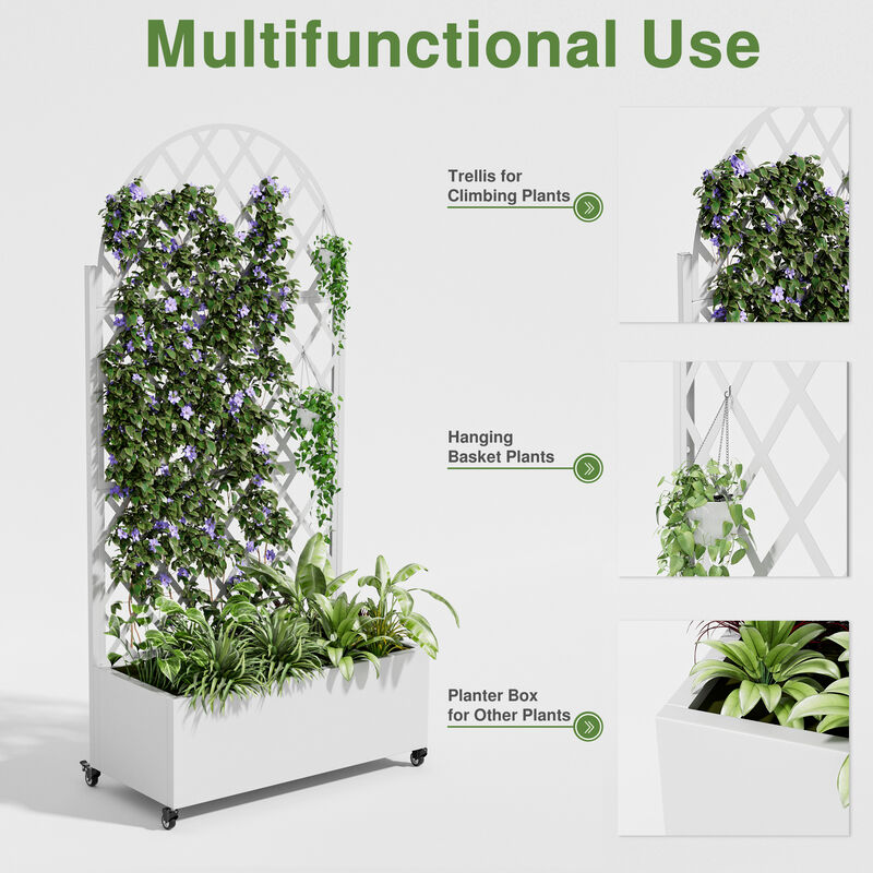 71*35.5 Archerd Metal Planter Box with Trellis image number 5