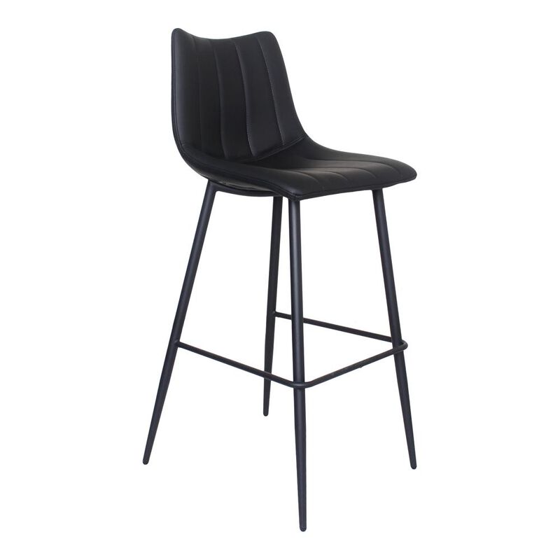Moe's Home Collection Alibi Bar Stool Matt Black-Set Of Two