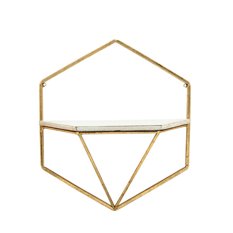 S/2 Metal/Wood Hexagon Shelves image number 2