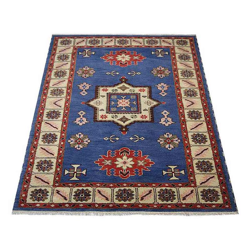 RUGSOTIC CARPETS HAND KNOTTED WOOL & SILK ECO-FRIENDLY ORIENTAL AREA RUGS  - Rectangle Shape, Classic Oriental Traditional , Low Pile Handmade Area Rugs (AF0110) image number 2