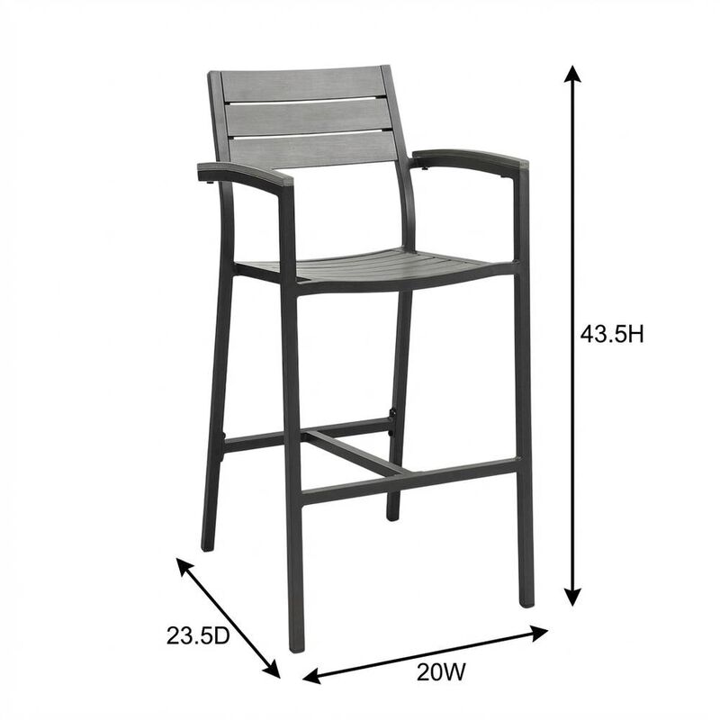Stylish Outdoor Patio Bar Stool With Armrests And Comfortable Seat image number 3
