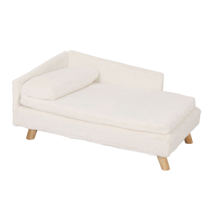 Pet Sofa Couch Bed Dog Cat Wooden Plush Soft Cushion Puppy Kitten Lounge
