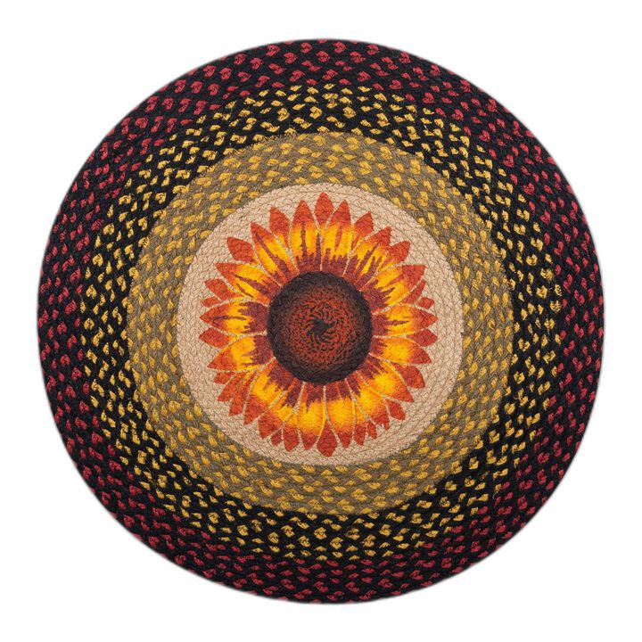 Earth Rugs Rp-919 Sunflower Round Patch 27 X 27