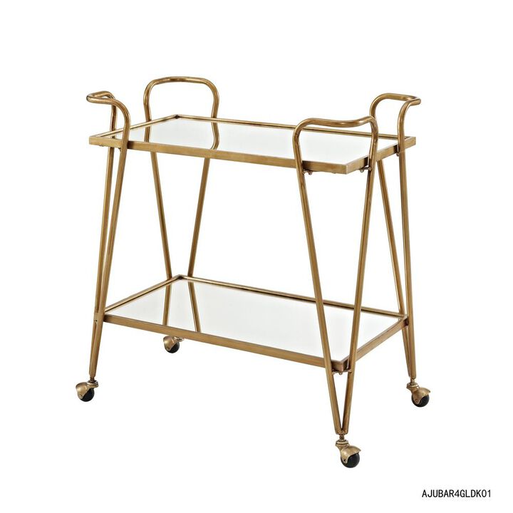 Linon Gold Mid-Century Bar Cart
