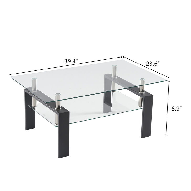 Arc-Shaped Two-Tier Coffee Table Modern & Stylish Living Room Centerpiece with Open Storage