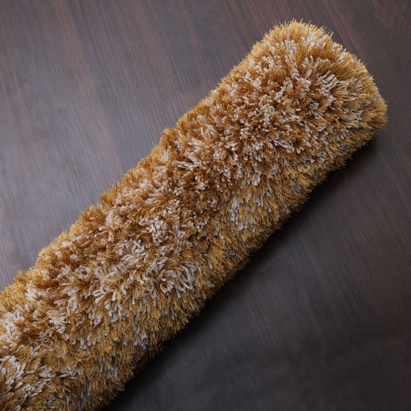 RUGSOTIC CARPETS HAND TUFTED SHAG POLYESTER ECO-FRIENDLY AREA RUGS  - 8'x10', Rectangle, Gold , Solid Plain Design, High Pile Thick Handmade Anti Skid Area Rugs for Living Room, Bed Room K00111 image number 6
