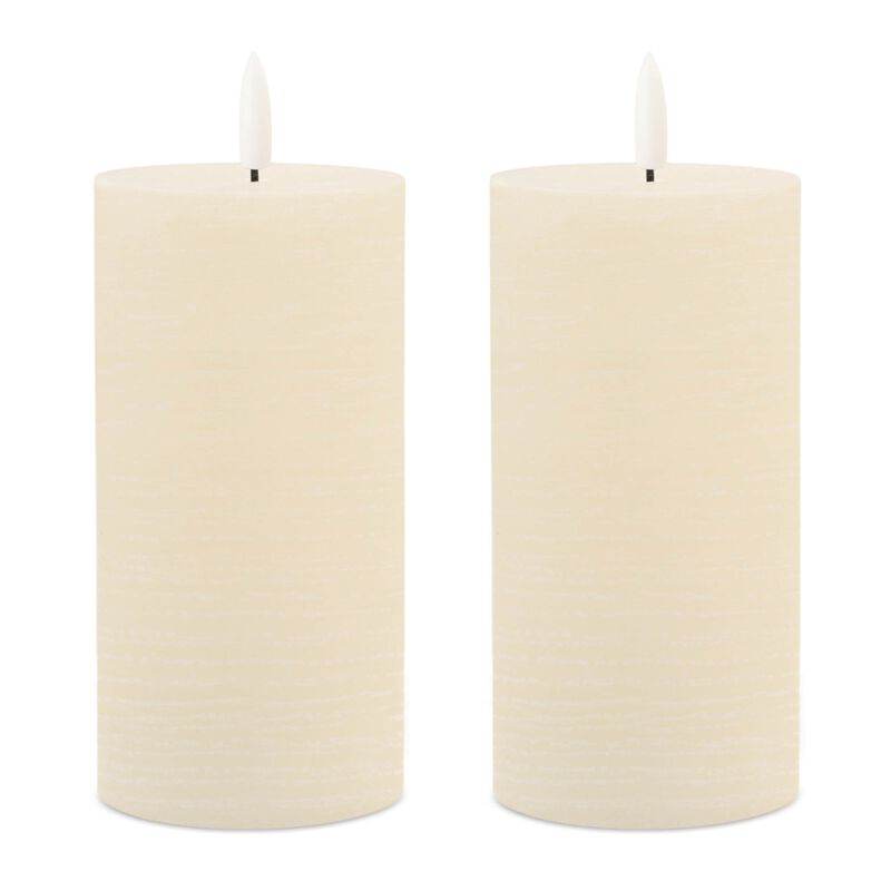 2-Pack Unscented Wick Pillar Candles – Elegant Home Accent Candles for Dinner, Spa, or Mantel
