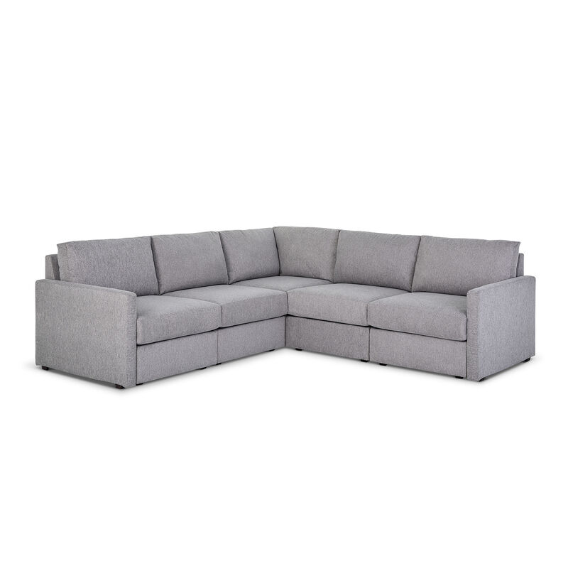 Flex Pebble 5-Seat Sectional with Narrow Arm