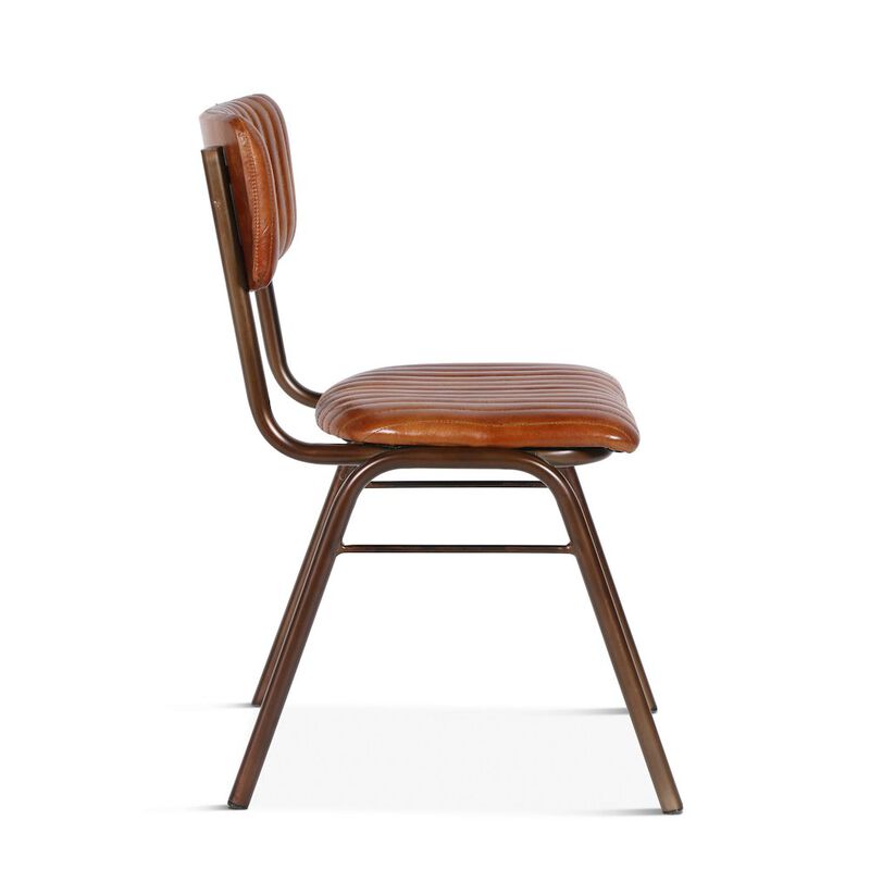 World Interiors Hudson Dining Chair in Ribbed Leather