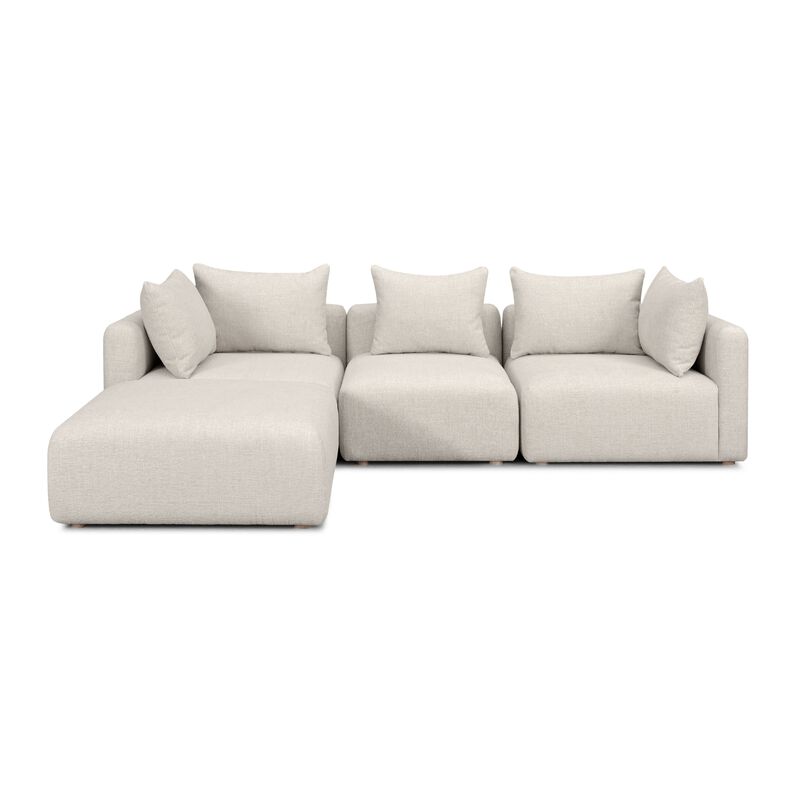 Hangover Textured Fabric 4-Piece Modular Sectional image number 2