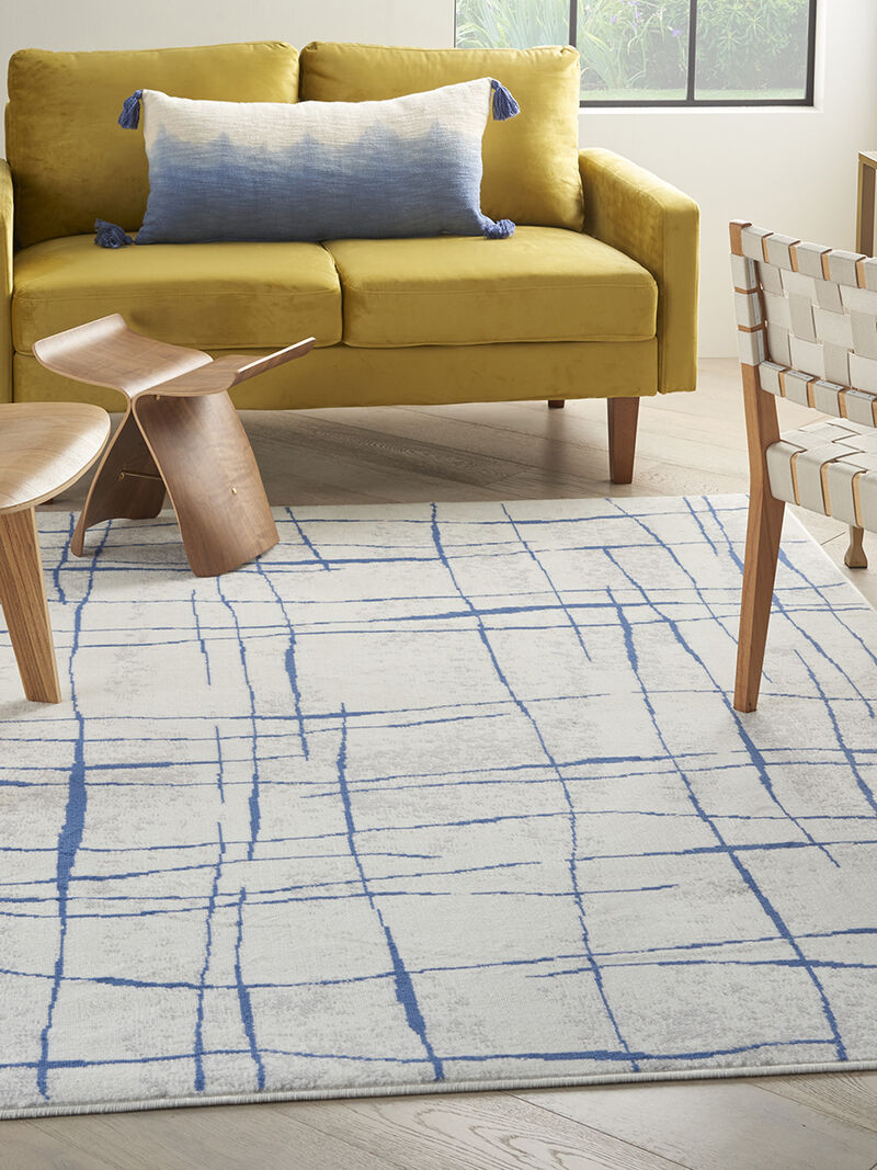 Whimsicle WHS09 Ivory/Blue 6' x 9' Rug