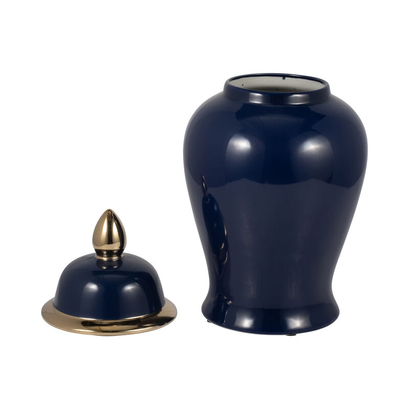 Cer, 18" Temple Jar, Navy/gold image number 1