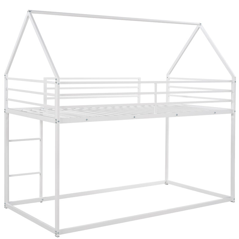Merax House Bunk Bed with Built-in Ladder