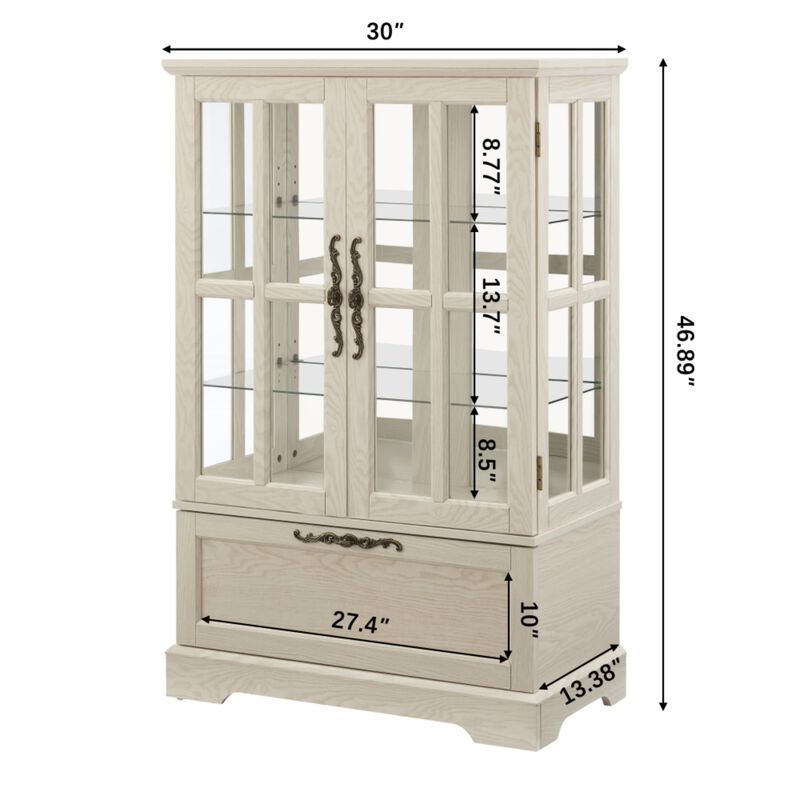 Bopfud LED Lighted Curio Display Cabinet image number 9