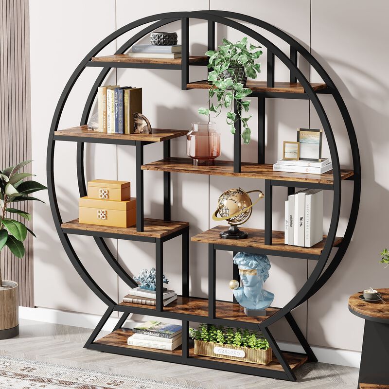 Tribesigns Round Bookshelf image number 3