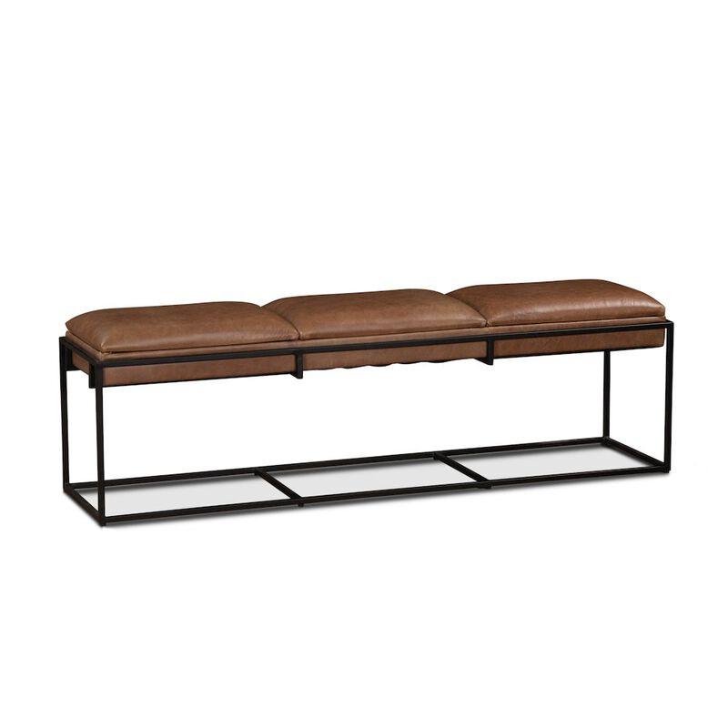 World Interiors Melbourne 62 Bench in Cognac Leather