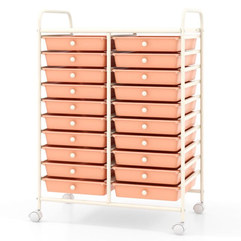 Hivvago 20 Drawers Rolling Storage Cart Studio Organizer