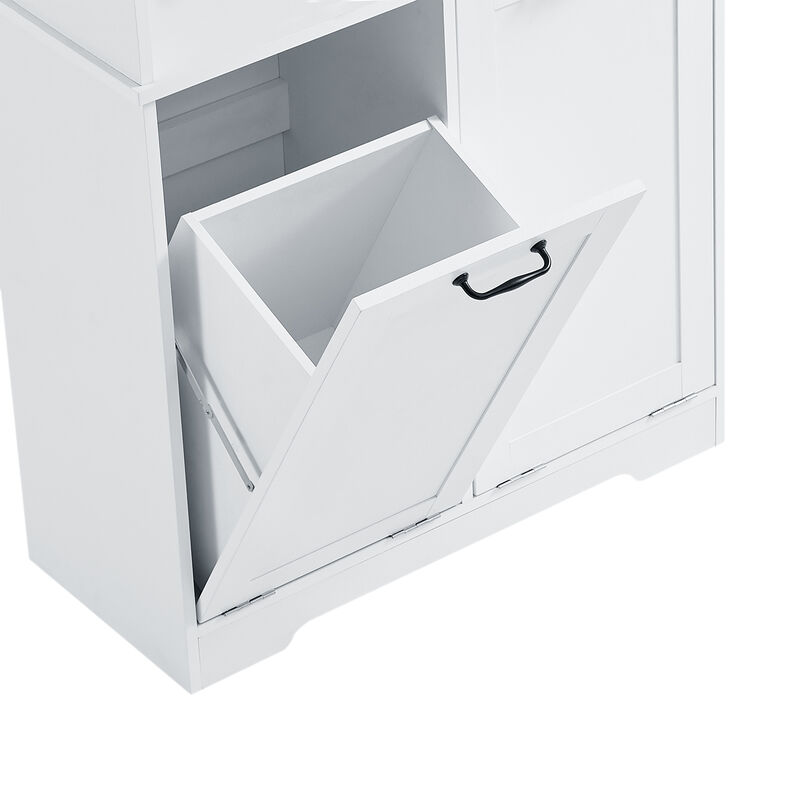 Merax Bathroom Storage Cabinet with Tilt-Out Laundry Hamper
