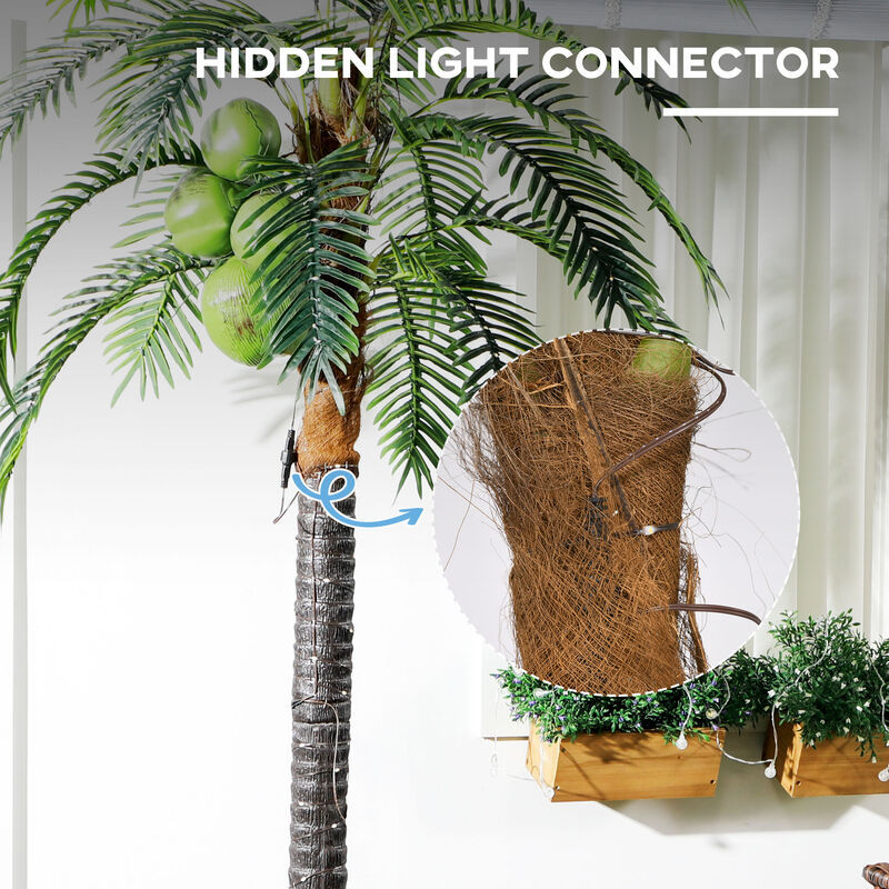 Outsunny 7FT Lighted Palm Tree Light Up Artificial Palm Tree with Remote