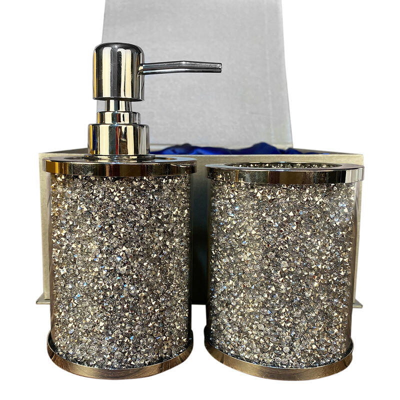 Exquisite 2 Piece Soap Dispenser and Toothbrush Holder in Gift Box image number 2