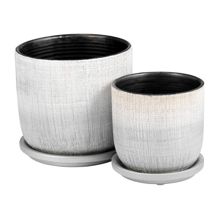 S/2 5/6" Textured Planter