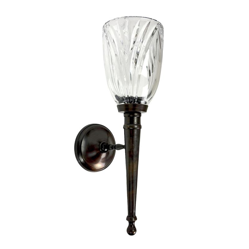 Wall Candle Sconce Bronze Finish Lead Crystal Glass 1175 In Metal Mount image number 0