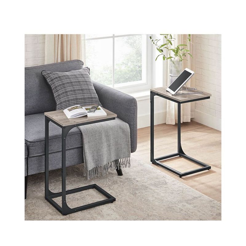 C-Shaped End Table Contemporary Design with Sleek and Versatile Functionality