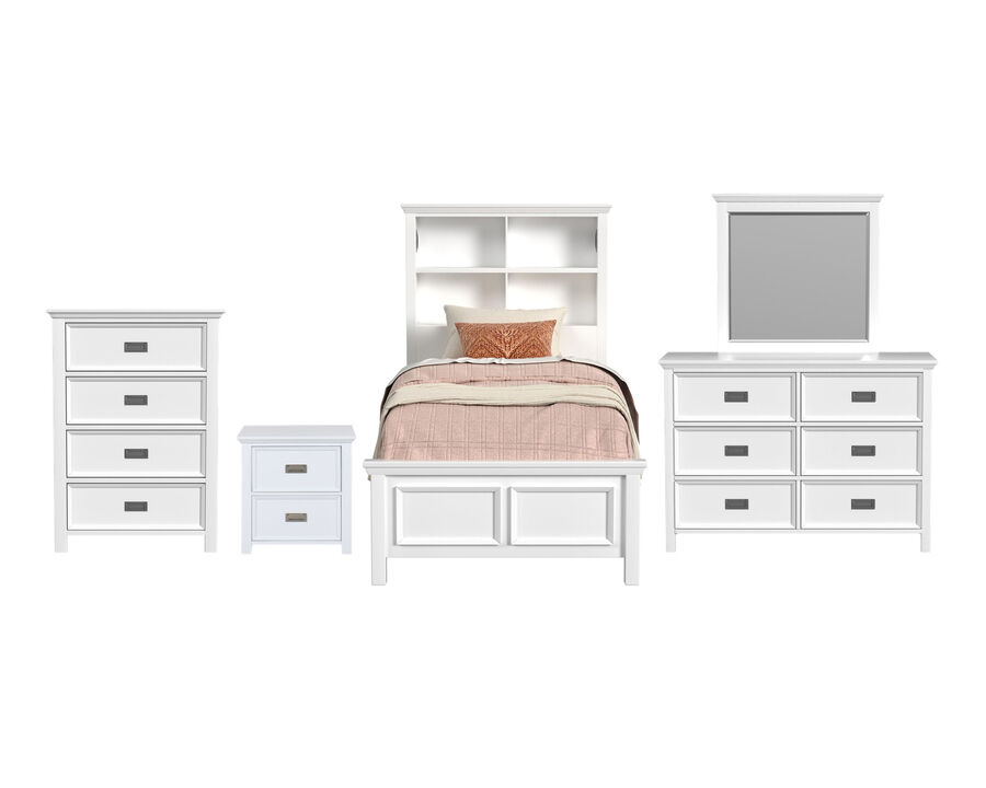 Hampton White Twin 5-Piece Set