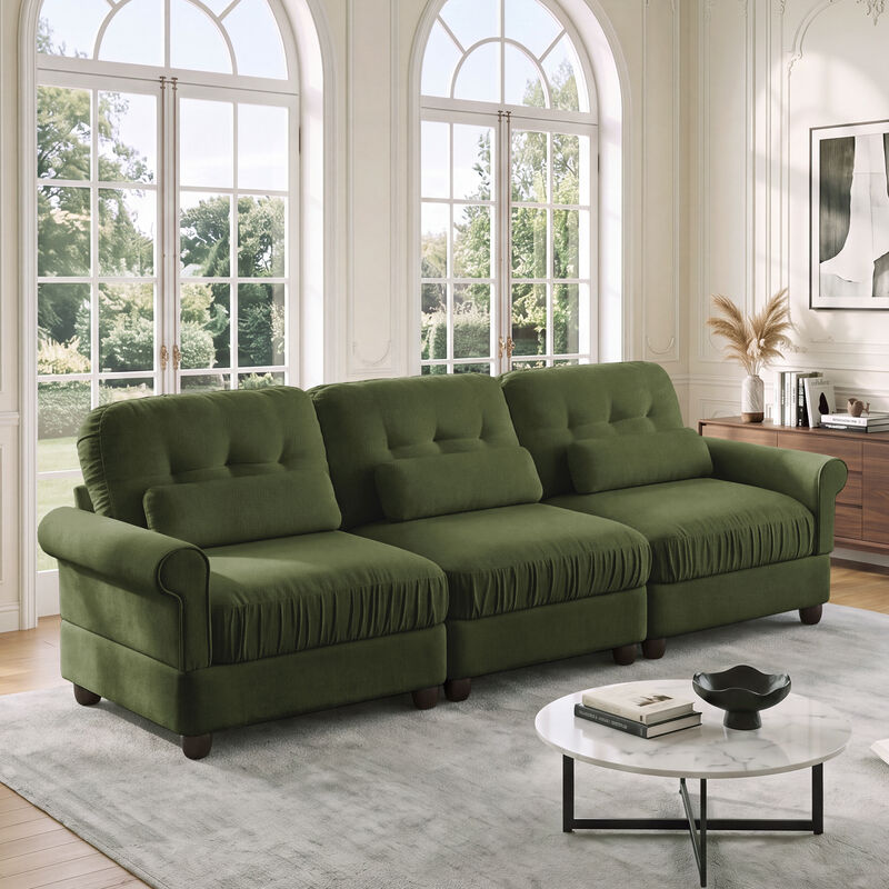 Juspep Mid Century Modern Chenille 3‑Seater Modular Sofa image number 2